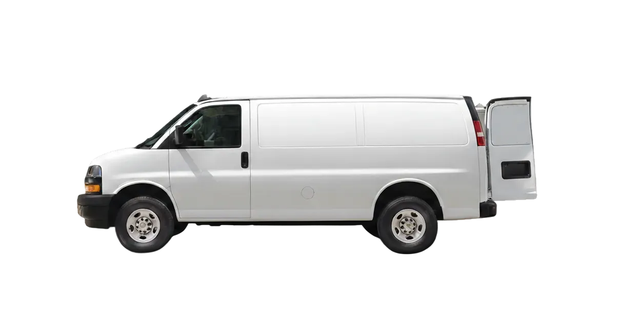 Cut-out white cargo van